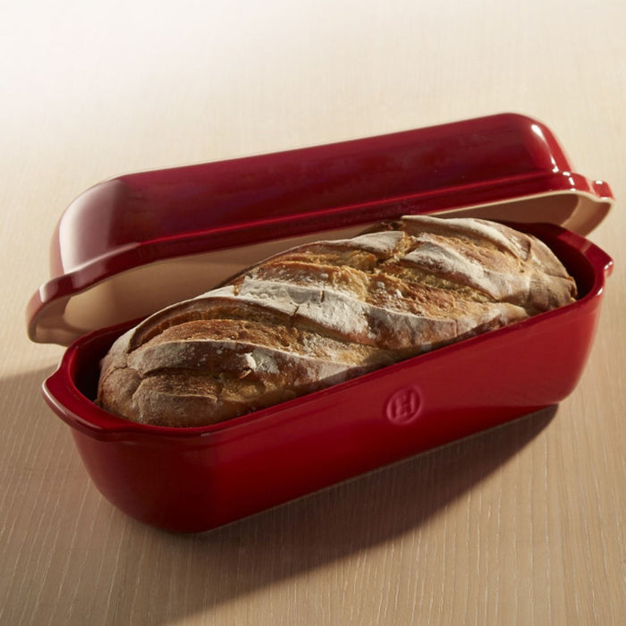 Emile Henry Large Bread Loaf Baker - Burgundy - 39.5 x 16 x 15cm