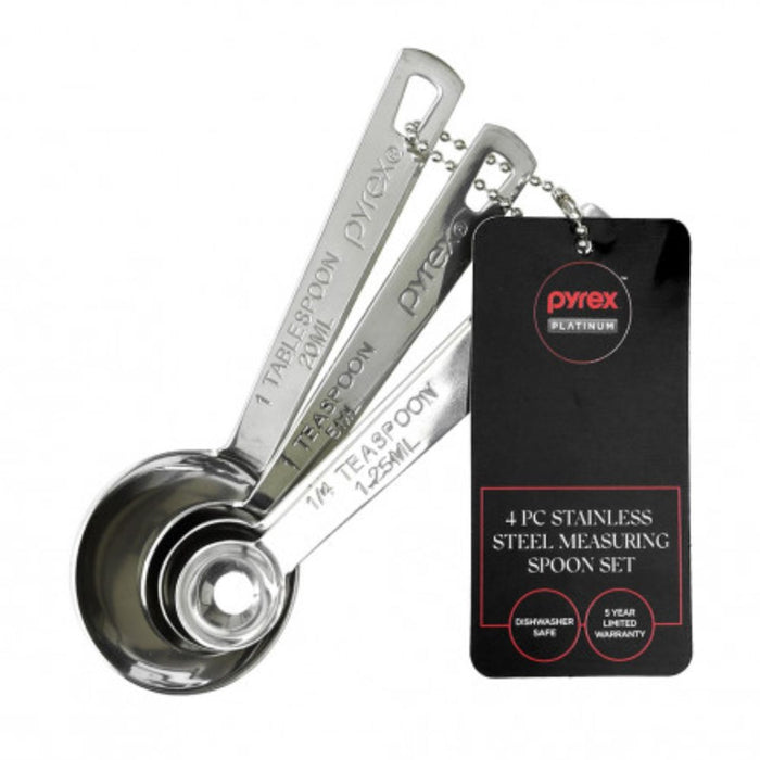 Pyrex Platinum  Stainless Steel Measuring Spoon 4pc Set