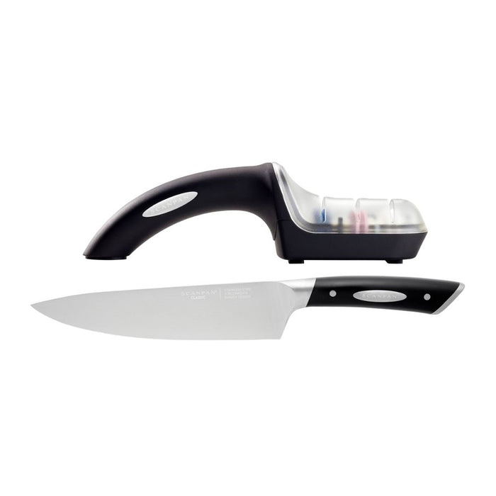 Scanpan Classic 20cm Chefs Knife and Sharpener Set