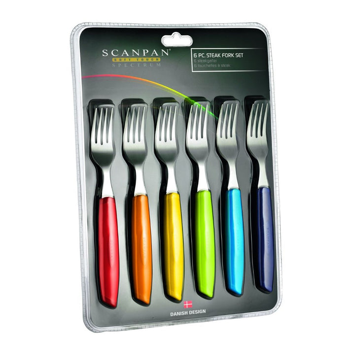 Scanpan Spectrum Steak Fork Set Coloured- 6 Piece