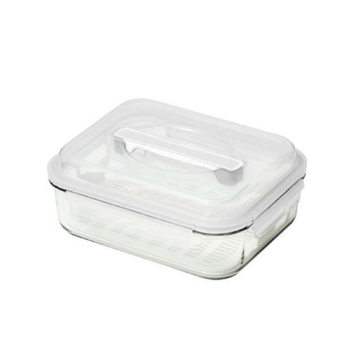 Glasslock Handy Food Container with Marinating Tray - 2000ml