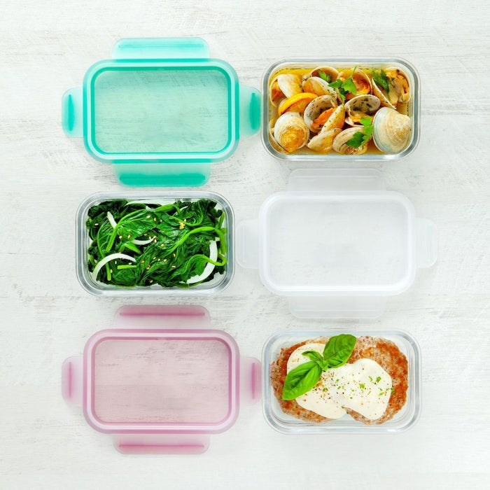 Glasslock Rectangle Tempered Glass Container Set - 3 Piece