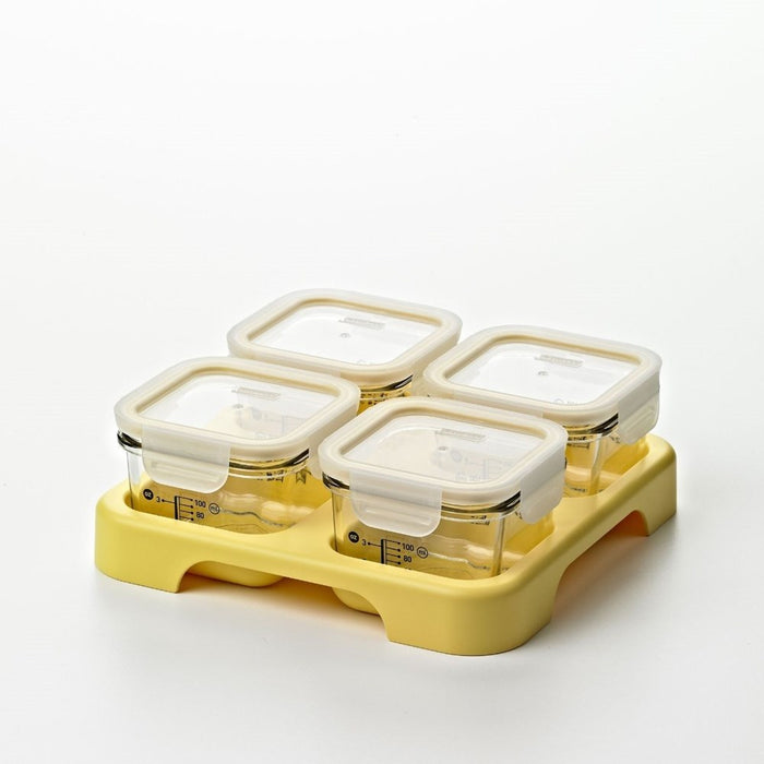 Glasslock Baby Food Container Set with Tray - 4 Piece
