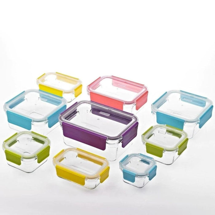Glasslock Premium Tempered Glass Container Set - 9 Piece