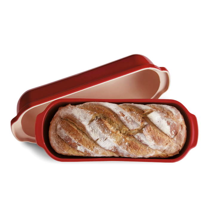 Emile Henry Large Bread Loaf Baker - Burgundy - 39.5 x 16 x 15cm