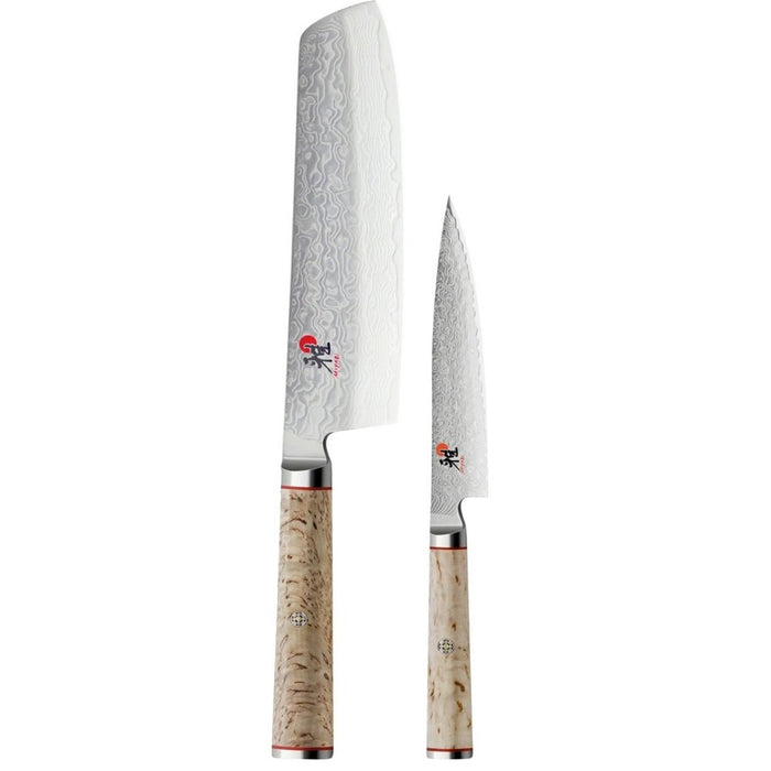 Miyabi 5000MCD Birchwood - 2 Piece Knife Set (Shotoh Utility and Nakiri)
