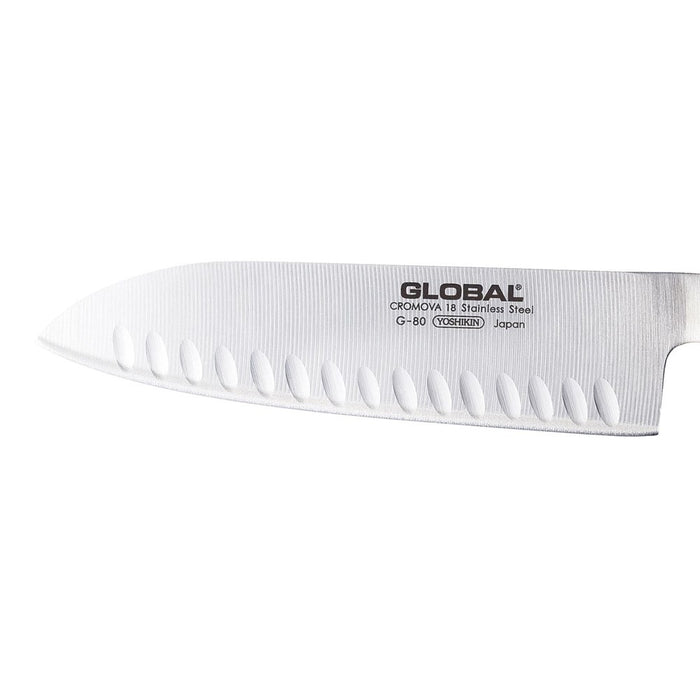 Global Classic Fluted Santoku Knife - 18cm (G80)