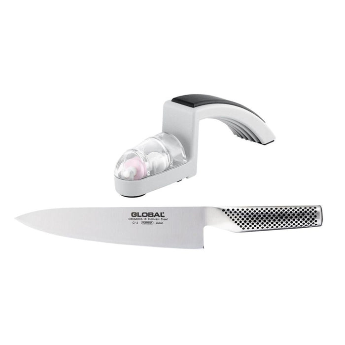 Global Classic Cooks Knife & Sharpener Set