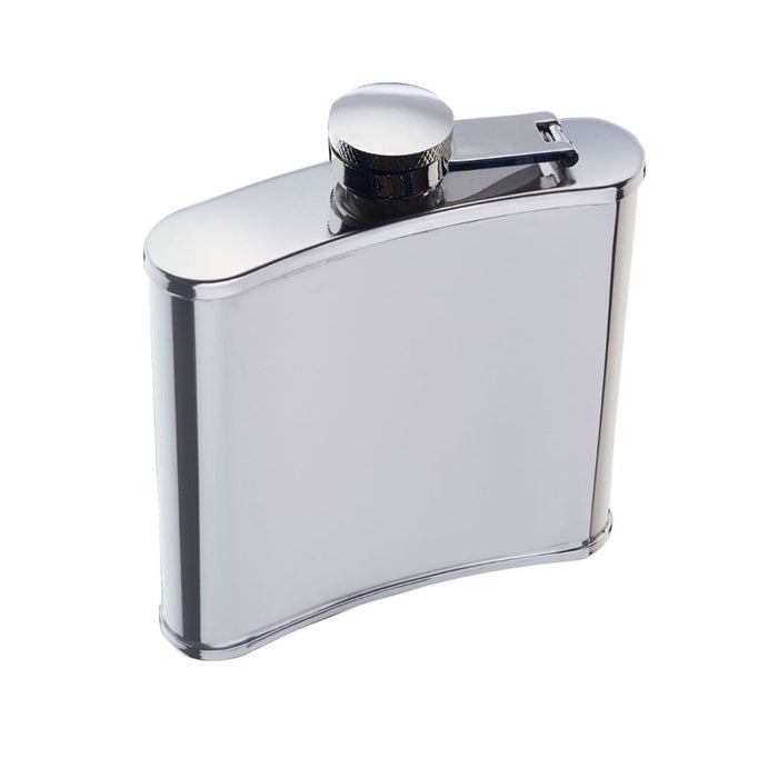 BarCraft Polished Stainless Steel Hip Flask