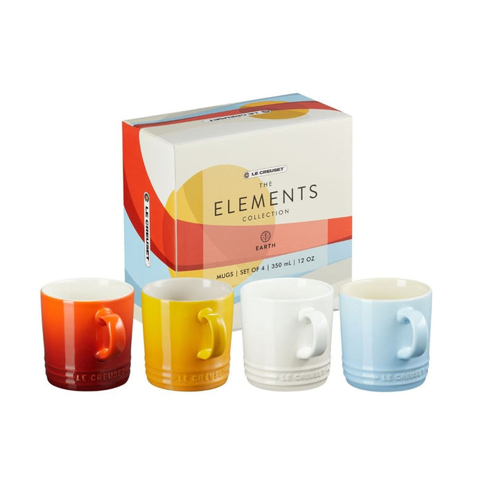 Le Creuset Stoneware Elements Mug 350ml - Set of 4