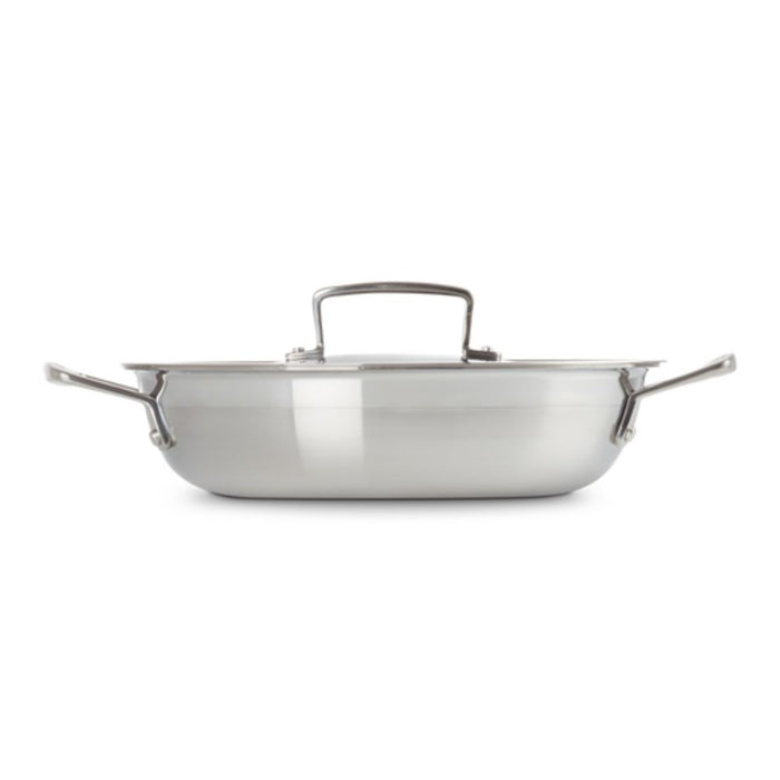 Le Creuset 3 Ply Stainless Steel Shallow Casserole with Lid - 24cm