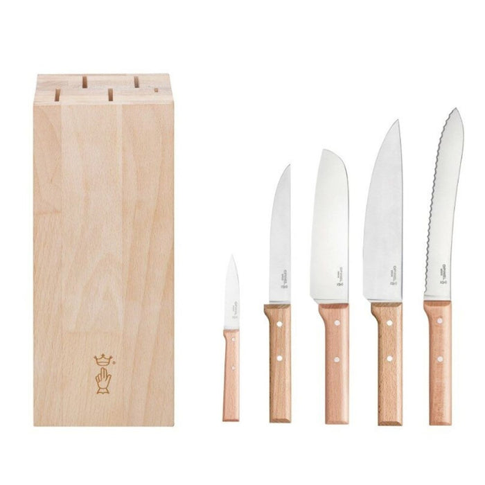 Opinel Parallele 5 Piece Chef Knife Set with Block