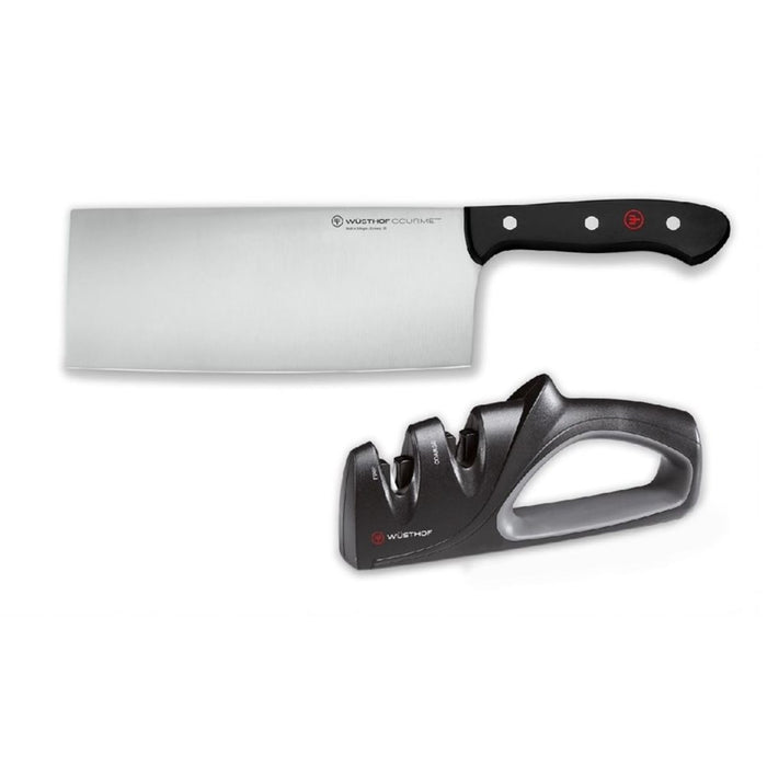 Wusthof Gourmet Chinese Chef's Knife and Sharpener Set