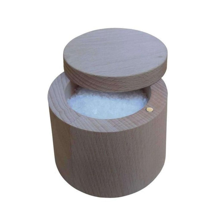 Scanwood Natural Wood Salt Jar with Magnetic Lid